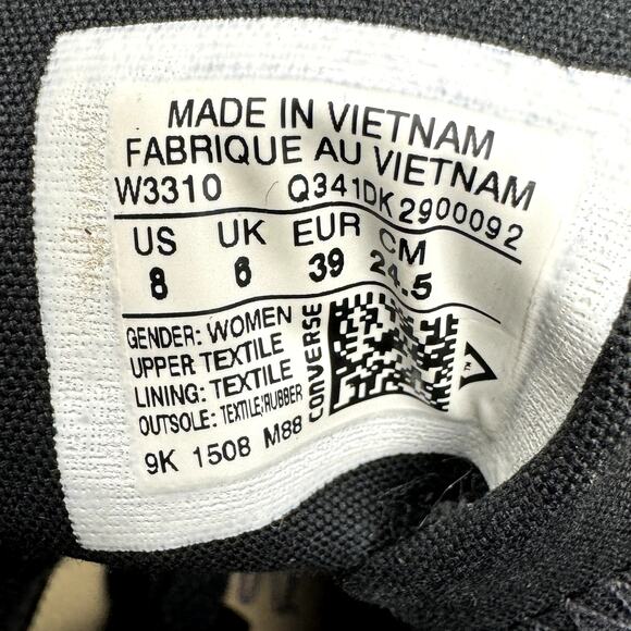 WOMENS CHUCK TAYLOR HI TOP ALL BLACK SIZE 8 - Picture 7 of 7